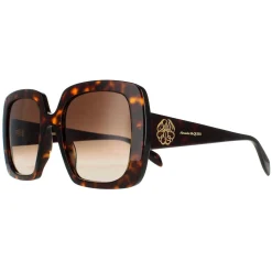 Alexander McQueen Square^Sunglasses AM0378S 002 Tortoise Brown Gradient