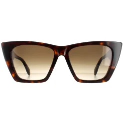 Alexander McQueen Cat-Eye^Sunglasses AM0299S 002 Dark Havana Brown Gradient