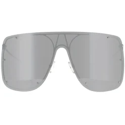 Alexander McQueen Shield^Sunglasses AM0313S 007 Silver Silver Mirror