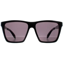 Alexander McQueen Square^Sunglasses AM0352S 001 Shiny Black and Dark Chrome G