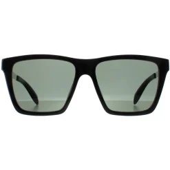 Alexander McQueen Square^Sunglasses AM0352S 002 Shiny Black and Silver Green