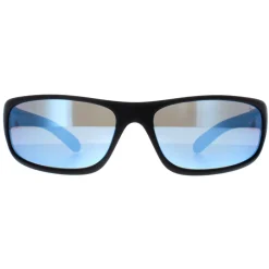Bolle Polarised|Wrap^Sunglasses Anaconda BS027008 Matte Black Sky Blue Polarized
