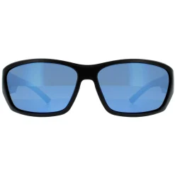 Bolle Wrap|Wrap^Sunglasses Ibex 12374 Matte Black and Blue Blue Mirror