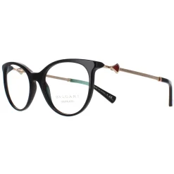 Bvlgari Round|Round^Glasses Frames 4149KB 5195 Black Gold Red 52mm Womens