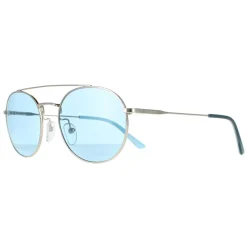 Calvin Klein Round^Sunglasses CK18116S 046 Nickel Solid Light Blue