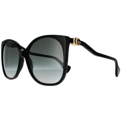 Gucci Rectangle^Sunglasses GG1010S 001 Black Grey