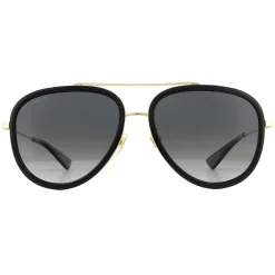 Gucci Gucci|Aviator^Sunglasses GG0062S 011 Black And Gold Grey Gradient Polarized