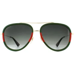 Gucci Gucci|Aviator^Sunglasses GG0062S 003 Gold Green Red Green Gradient