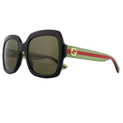 Gucci Gucci|Square^Sunglasses GG0036SN Black Green Glitter and Red Green