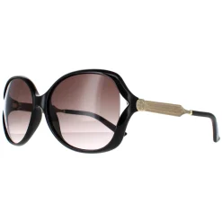 Gucci Gucci|Butterfly^Sunglasses 0076S 002 Black Gold Grey Gradient
