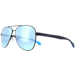 Hugo Boss Aviator|Hugo Boss^Sunglasses BOSS 1077/S FLL 3J Matte Blue Blue Mirror