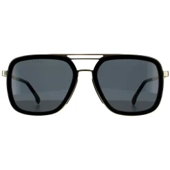 Hugo Boss Aviator|Hugo Boss^Sunglasses BOSS 1235/S 807 IR Black Gold Grey