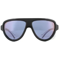 Moncler Moncler^Sunglasses ML0089 01C Black with White Leather Blue with Viole