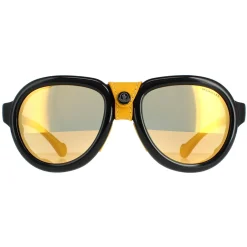 Moncler Moncler^Sunglasses ML0090 01C Shiny Black Grey Mirror