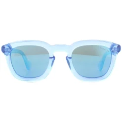 Moncler Moncler^Sunglasses ML0006 84L Shiny Azure Transparent Blue Mirror