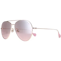 Moncler Aviator|Moncler^Sunglasses ML0110-K 28U Shiny Rose Gold Brown Pink Gradient