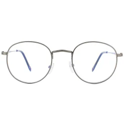 Montana Round|Round^Reading Glasses HBLF54 Gunmetal Grey Blue Light Block +3.00