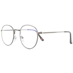 Montana Round|Round^Reading Glasses HBLF54 Gunmetal Grey Blue Light Block +3.00