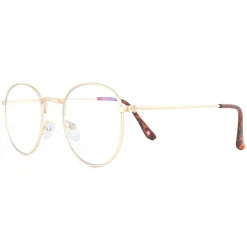 Montana Round|Round^Reading Glasses HBLF54-A Gold Blue Light Block +3.00