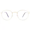 Montana Round|Round^Reading Glasses HBLF54-A Gold Blue Light Block +2.00