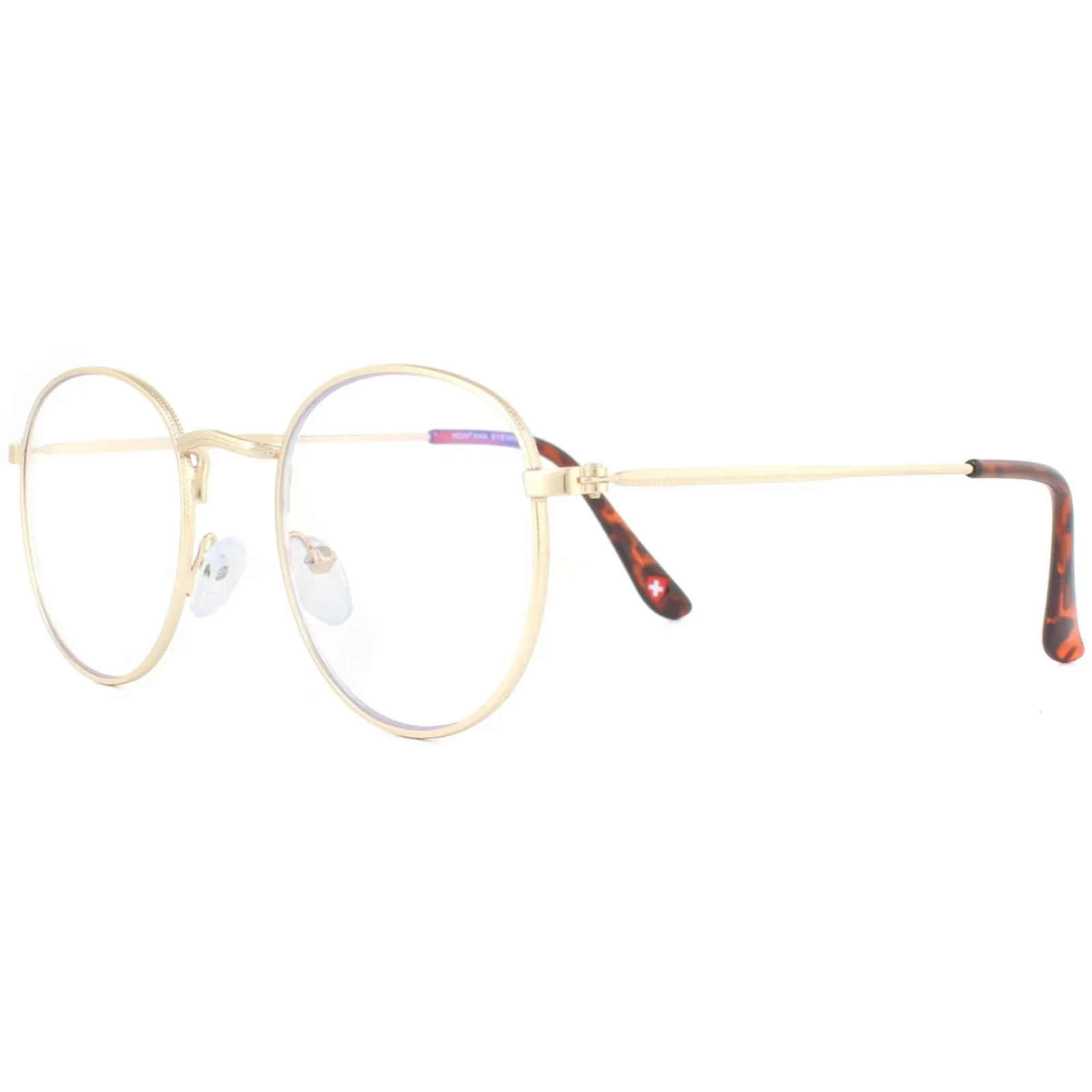 Montana Round|Round^Reading Glasses HBLF54-A Gold Blue Light Block +2.00