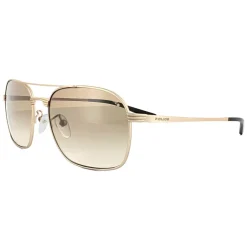 Police Aviator|Police^Sunglasses S8952 Rival 1 648X Polished Gold Brown Gradient