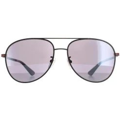 Police Aviator|Police^Sunglasses SPL777C Chief 1 8U6X Matte Black Smoke Mirror Silver