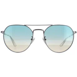 Police Aviator|Aviator^Sunglasses SPLF14 Urban 7 509B Shiny Ruthenium Smoke Mirror Sil