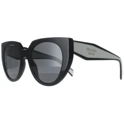 Prada Prada|Cat-Eye^Sunglasses PR14WS 09Q5S0 Black and Talc Dark Grey