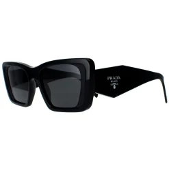 Prada Prada|Rectangle^Sunglasses PR08YS 1AB5S0 Black Dark Grey