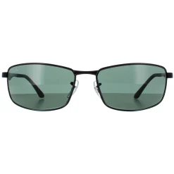 Ray-Ban Rectangle^Sunglasses 3498 002/71 Black Green