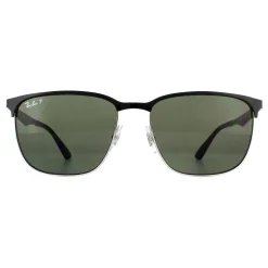 Ray-Ban Polarised|Ray-Ban^Sunglasses 3569 90049A Black Silver Green Polarized