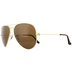 Ray-Ban Polarised|Ray-Ban^Sunglasses Aviator 3025 Gold Brown Polarized 001/57