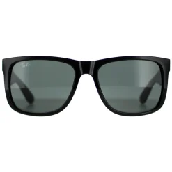 Ray-Ban Rectangle^Sunglasses Justin 4165 601/71 Shiny Black Green